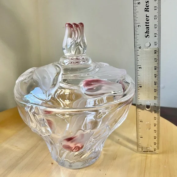 Walther-Glas Nadine Satin-Rose lidded Candy Dish - Picture 6 of 6